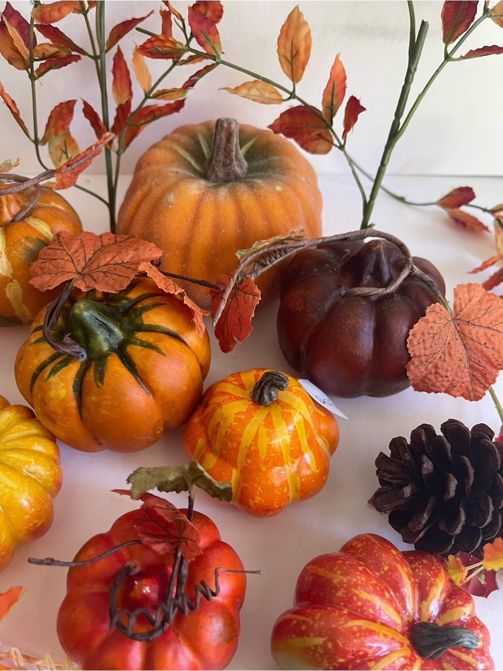 Autumn Harvest Decorative Pumpkin Set - Orange Fall Accents